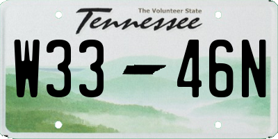TN license plate W3346N