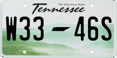 TN license plate W3346S