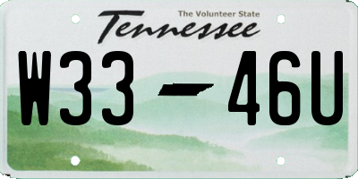 TN license plate W3346U