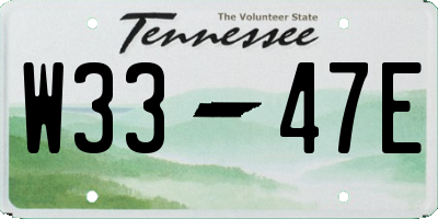 TN license plate W3347E