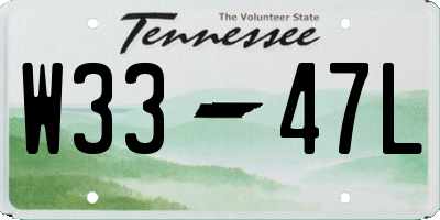 TN license plate W3347L