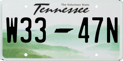 TN license plate W3347N