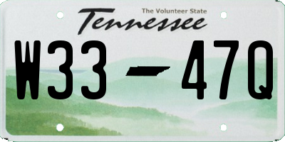 TN license plate W3347Q