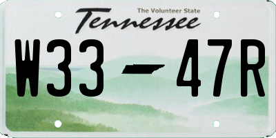 TN license plate W3347R
