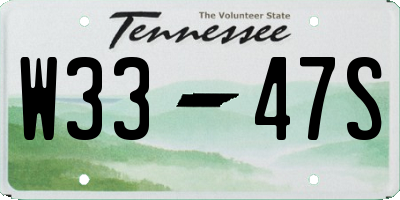 TN license plate W3347S