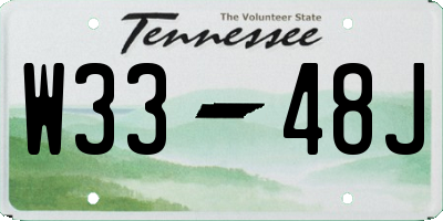TN license plate W3348J