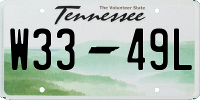 TN license plate W3349L