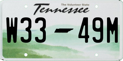 TN license plate W3349M