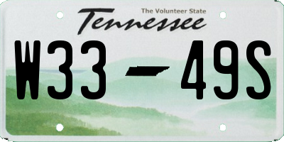 TN license plate W3349S
