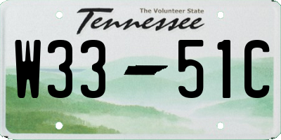 TN license plate W3351C