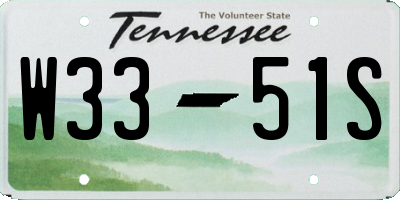 TN license plate W3351S