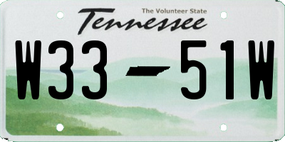 TN license plate W3351W
