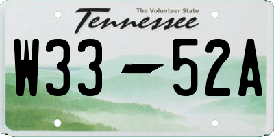 TN license plate W3352A
