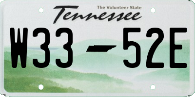 TN license plate W3352E