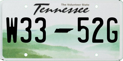 TN license plate W3352G