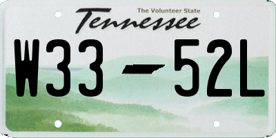 TN license plate W3352L