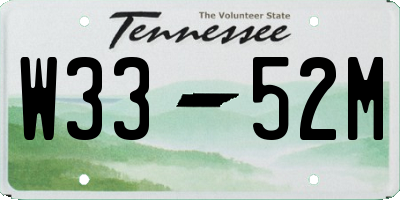 TN license plate W3352M