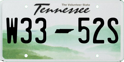 TN license plate W3352S