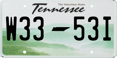 TN license plate W3353I