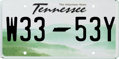 TN license plate W3353Y