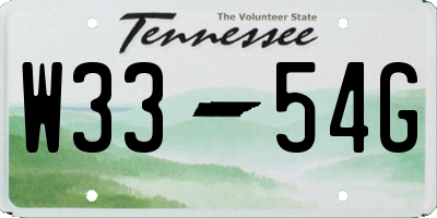 TN license plate W3354G