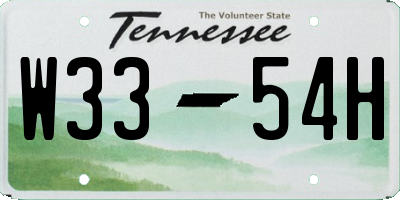 TN license plate W3354H