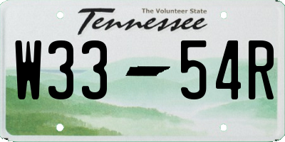 TN license plate W3354R
