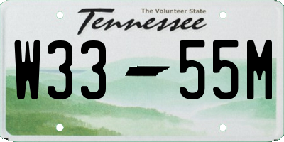 TN license plate W3355M