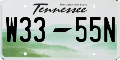 TN license plate W3355N