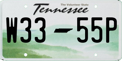 TN license plate W3355P