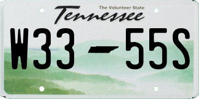 TN license plate W3355S