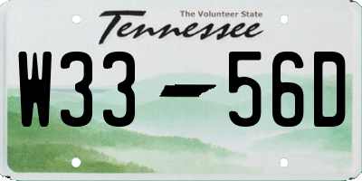 TN license plate W3356D