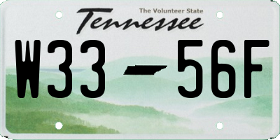 TN license plate W3356F