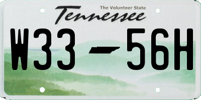 TN license plate W3356H