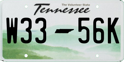 TN license plate W3356K