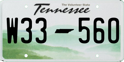 TN license plate W3356O
