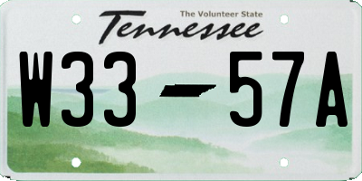 TN license plate W3357A