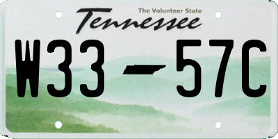 TN license plate W3357C