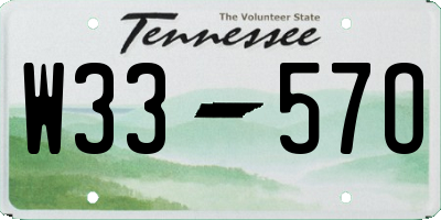 TN license plate W3357O