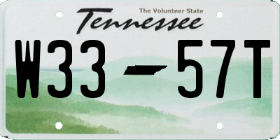 TN license plate W3357T