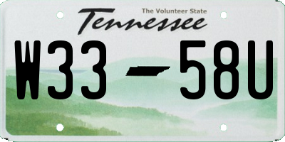 TN license plate W3358U