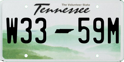 TN license plate W3359M