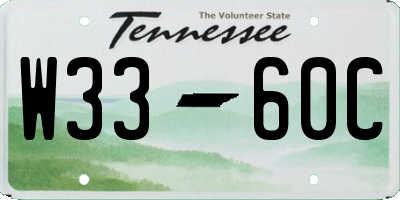 TN license plate W3360C