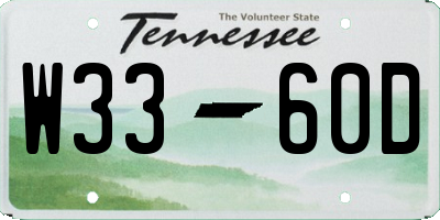 TN license plate W3360D