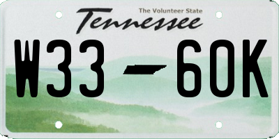 TN license plate W3360K