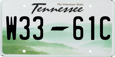 TN license plate W3361C
