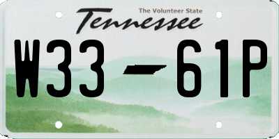 TN license plate W3361P
