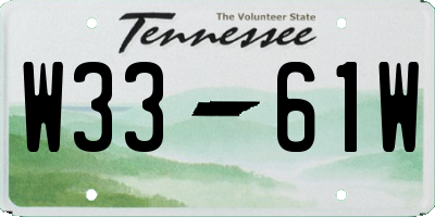 TN license plate W3361W