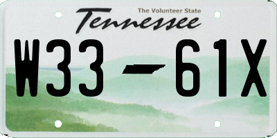 TN license plate W3361X