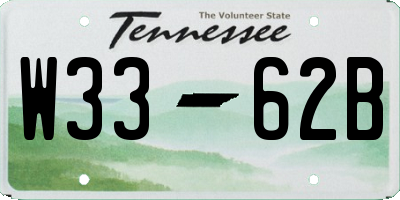 TN license plate W3362B